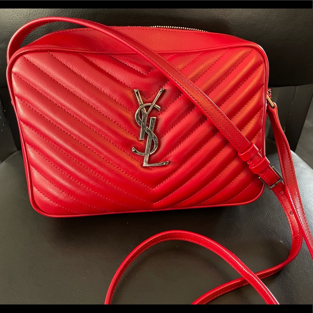 Red YSL Lou Camera Bag